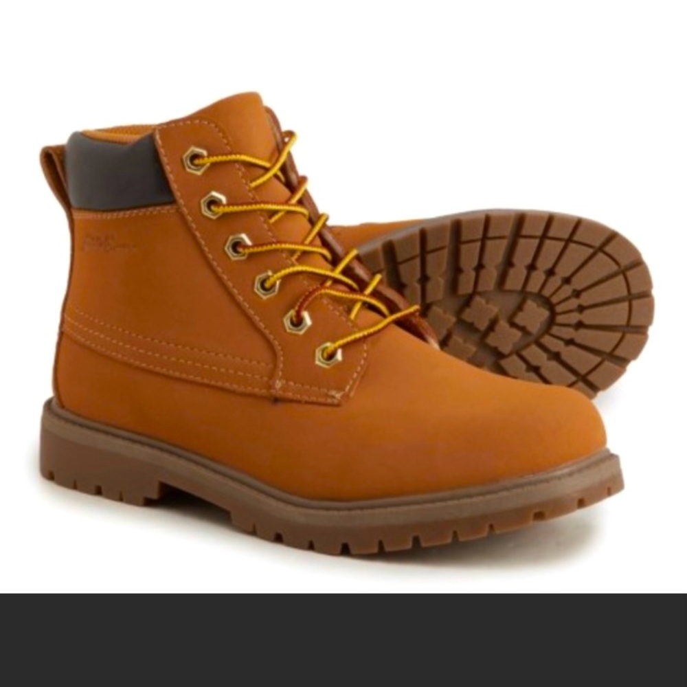 Eddie Bauer Karpie Boys Wheat Tan Work Hiking Boots Size 3M - NIB